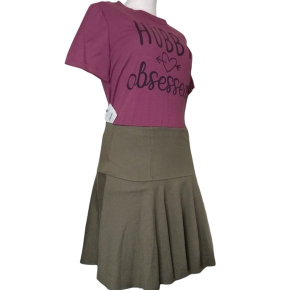Free People NWT Highlands A-line Army Green Mini Skirt Size Small - Picture 1 of 11